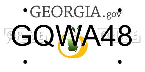 GQWA48 Georgia License Plate