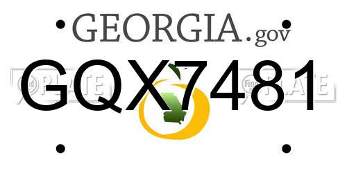 GQX7481 Georgia License Plate