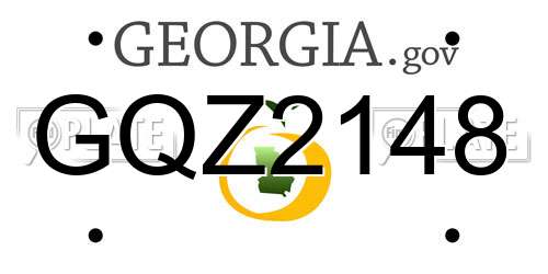 GQZ2148 Georgia License Plate