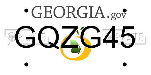 GQZG45 Georgia License Plate