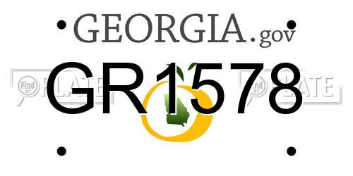 GR1578 Georgia License Plate
