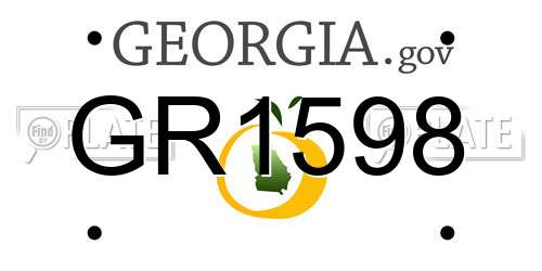 GR1598 Georgia License Plate