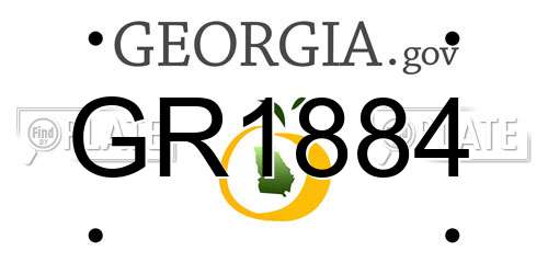 GR1884 Georgia License Plate