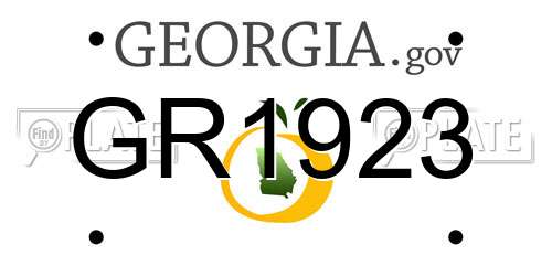 GR1923 Georgia License Plate