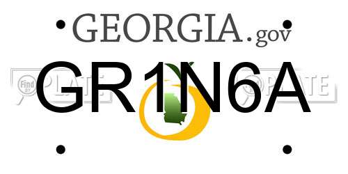 GR1N6A Georgia License Plate
