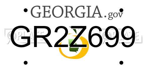 GR2Z699 Georgia License Plate