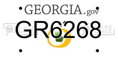 GR6268 Georgia License Plate