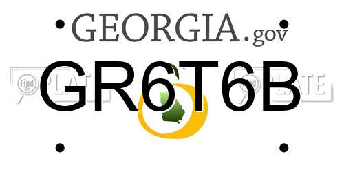 GR6T6B Georgia License Plate