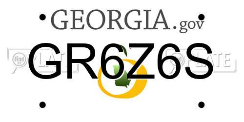 GR6Z6S Georgia License Plate