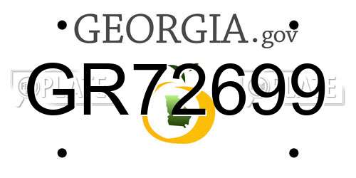 GR72699 Georgia License Plate