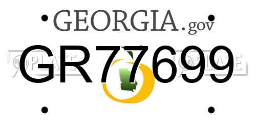 GR77699 Georgia License Plate