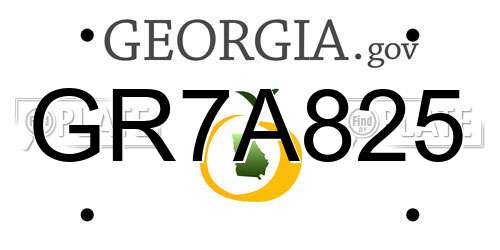 GR7A825 Georgia License Plate