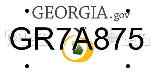 GR7A875 Georgia License Plate