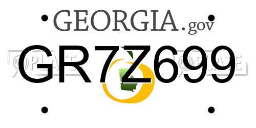 GR7Z699 Georgia License Plate
