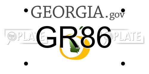 GR86 Georgia License Plate