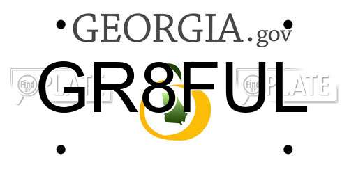 GR8FUL Georgia License Plate