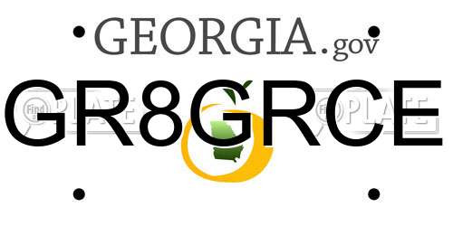 GR8GRCE Georgia License Plate
