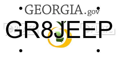 GR8JEEP Georgia License Plate