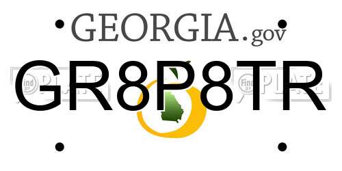GR8P8TR Georgia License Plate