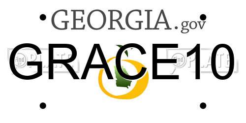 GRACE10 Georgia License Plate