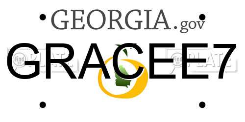 GRACEE7 Georgia License Plate
