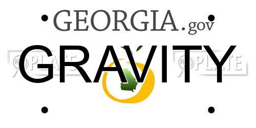 GRAVITY Georgia License Plate