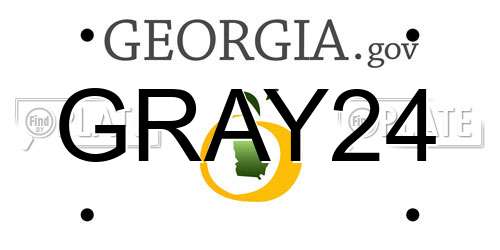 GRAY24 Georgia License Plate