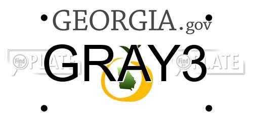 GRAY3 Georgia License Plate