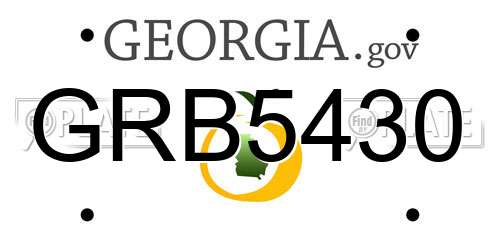GRB5430 Georgia License Plate