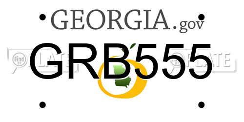 GRB555 Georgia License Plate