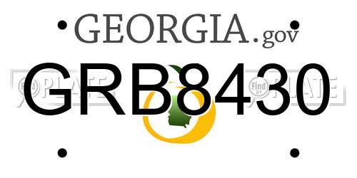 GRB8430 Georgia License Plate