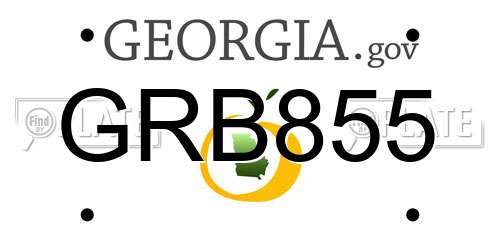 GRB855 Georgia License Plate