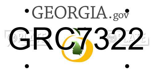 GRC7322 Georgia License Plate