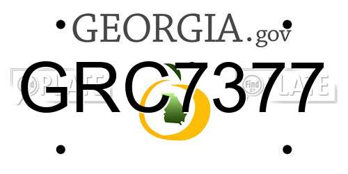 GRC7377 Georgia License Plate