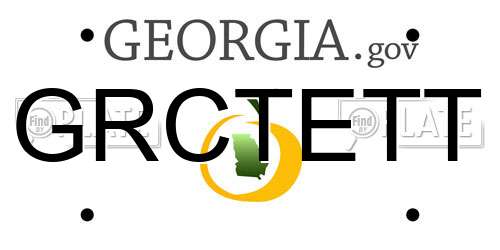 GRCTETT Georgia License Plate