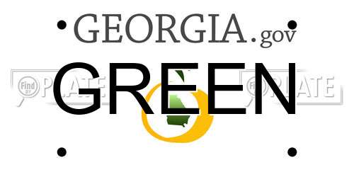 GREEN Georgia License Plate