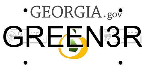 GREEN3R Georgia License Plate