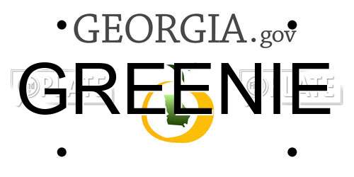 GREENIE Georgia License Plate