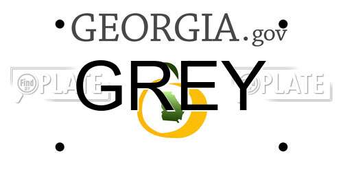 GREY Georgia License Plate