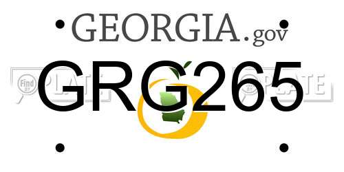 GRG265 Georgia License Plate