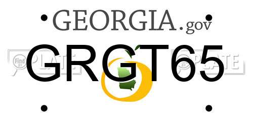 GRGT65 Georgia License Plate