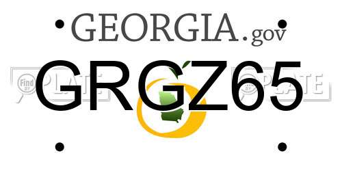 GRGZ65 Georgia License Plate