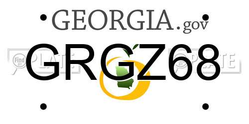 GRGZ68 Georgia License Plate