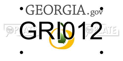 GRI012 Georgia License Plate