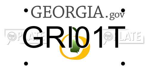GRI01T Georgia License Plate