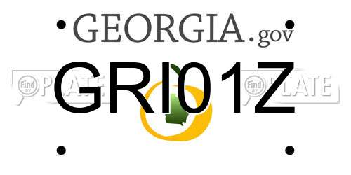 GRI01Z Georgia License Plate