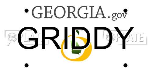 GRIDDY Georgia License Plate