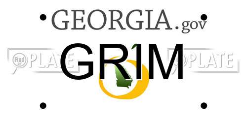 GRIM Georgia License Plate