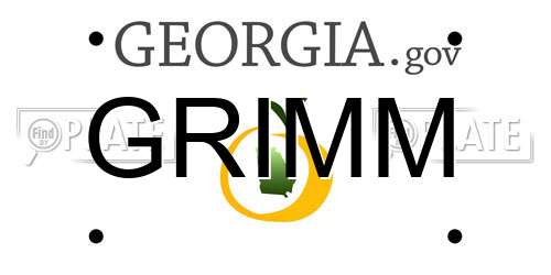 GRIMM Georgia License Plate