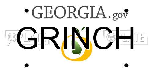 GRINCH Georgia License Plate